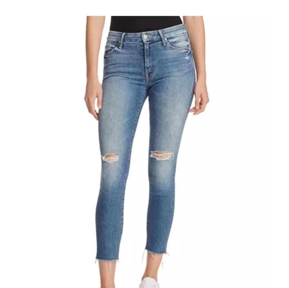 Mother denim,  High waisted Looker Ankle Fray, size 27, Furiously Happy